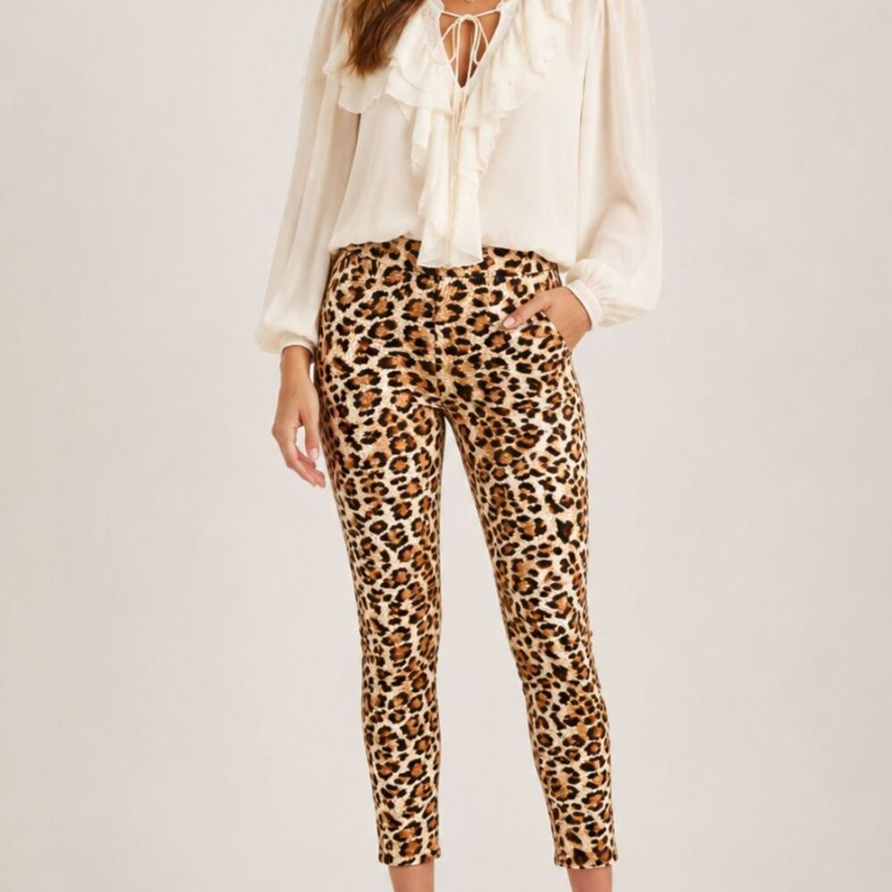 Vintage Leopard Print Pants Leggings Size Small